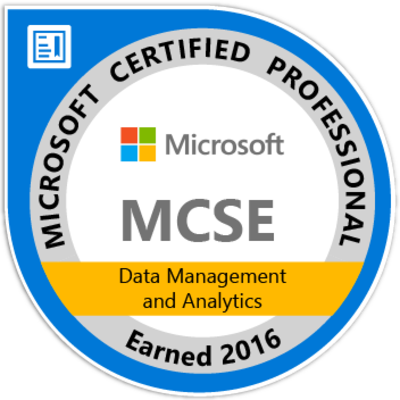 MCSE: Data Management and Analytics — Certified 2016