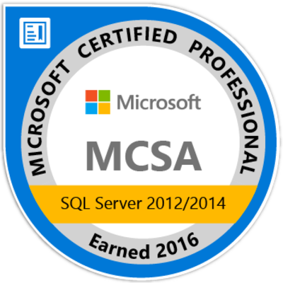 MCSA: SQL Server 2012/2014 - Certified 2016