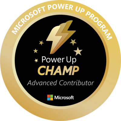 Microsoft Power Up Champ, Advanced Contributor Badge